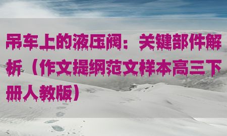 吊车上的液压阀：关键部件解析（作文提纲范文样本高三下册人教版）